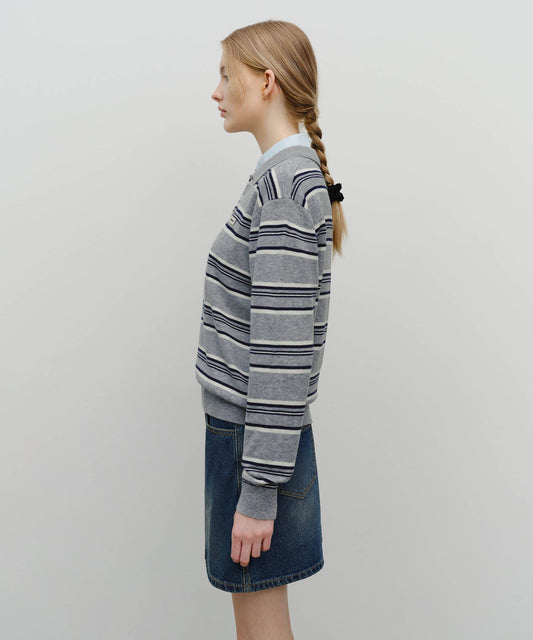 Marithé François Girbaud Regular Logo Stripe Polo Knit
