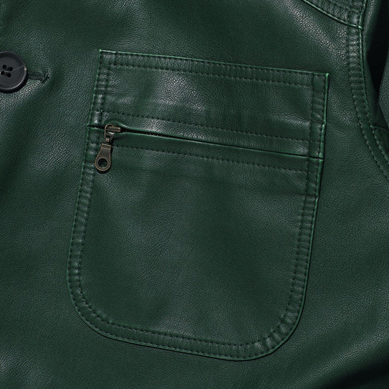 Nice Ghost Club PU Leather Work Car Coat