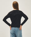 Marithé François Girbaud Women's Regular Logo Long Sleeve Tee Black