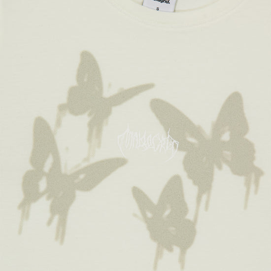 Mahagrid Pigment Butterfly Goth Crop Tee