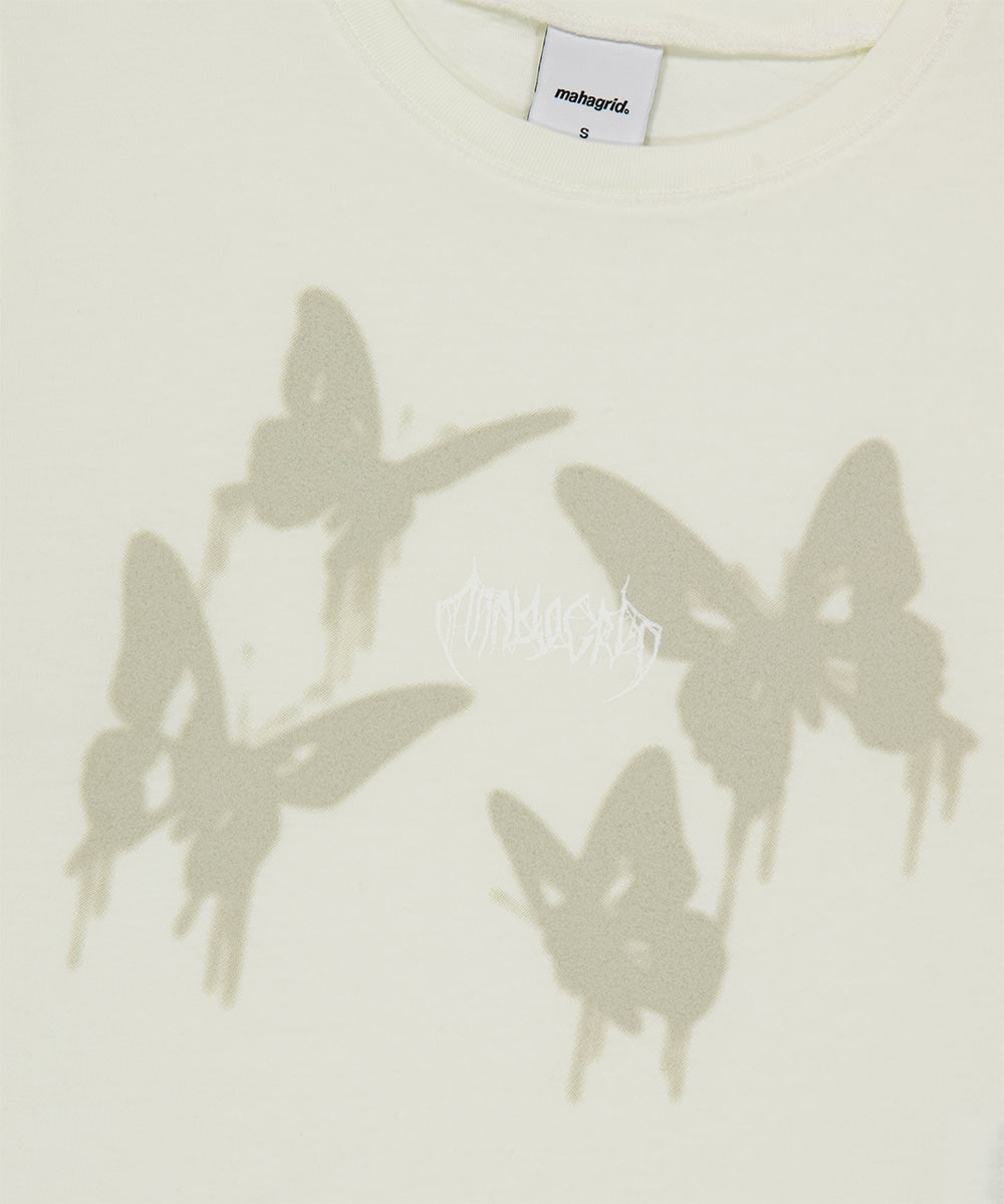 Mahagrid Pigment Butterfly Goth Crop Tee