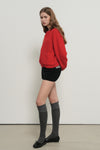 General Idea WOMAN Cotton Blend Raglan Knit Zip-Up