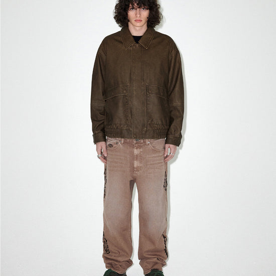 Mahagrid Washed Faux Leather Blouson