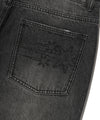 Nice Ghost Club Pattern Patchwork Wide Denim Pants