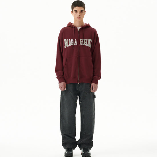 Mahagrid Applique Zip Up Hoodie