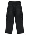 Mahagrid Washed Zip Cargo Denim Pant [Black]