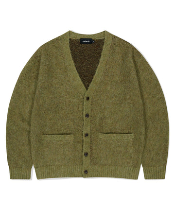 Mahagrid Mixed Hairy Knit Cardigan