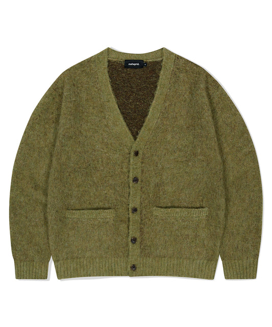 Mahagrid Mixed Hairy Knit Cardigan