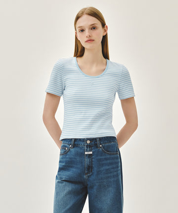 Marithé François Girbaud W DEEP NECK RINGER TEE