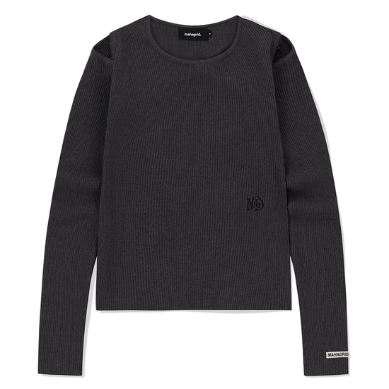 Mahagrid Cut Off Long Sleeve Knit