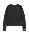 Mahagrid Cut Off Long Sleeve Knit