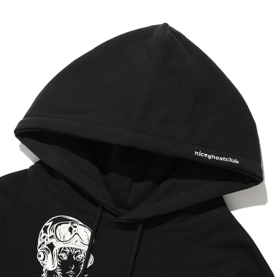Nice Ghost Club Girl with a Gun Hoodie [Black]