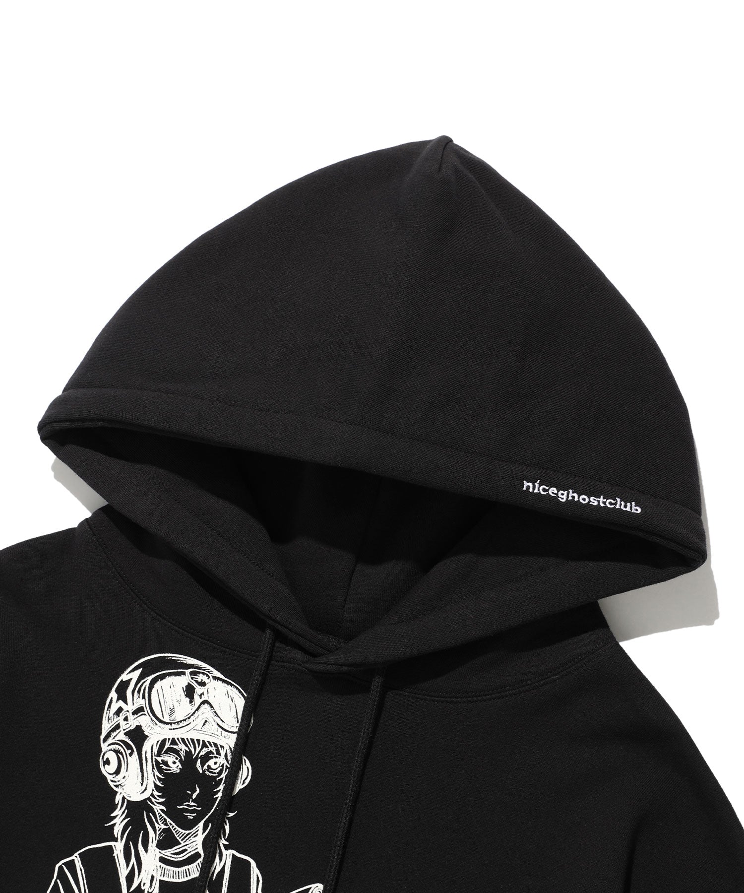 Nice Ghost Club Girl with a Gun Hoodie [Black]