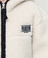 Marithé François Girbaud Kids Classic Logo Fleece Hoodie Zip-Up Ivory