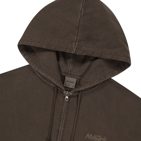 Mahagrid Slash Logo Pigment Zip Up Hoodie