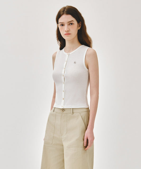 Marithé François Girbaud W BUTTON UP SLEEVELESS