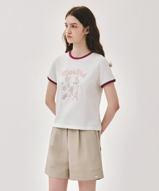 Marithé François Girbaud W PARIS GRAPHIC RINGER TEE