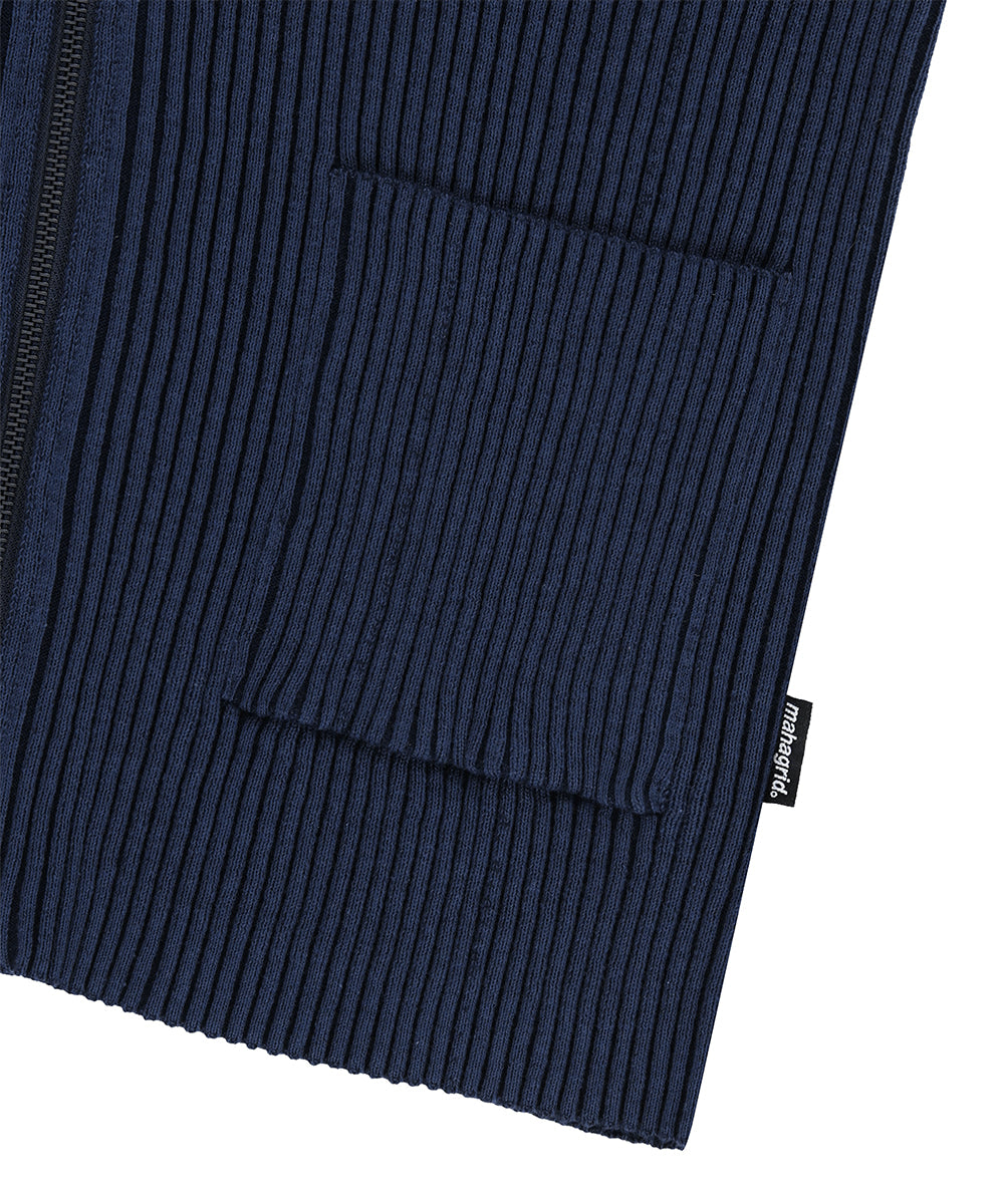 Mahagrid Two Tone Zip Up Cardigan