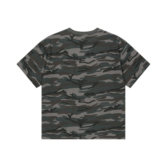 Mahagrid Camo Pattern Basic Logo Crop Tee