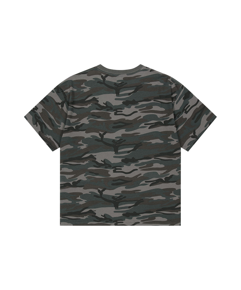Mahagrid Camo Pattern Basic Logo Crop Tee