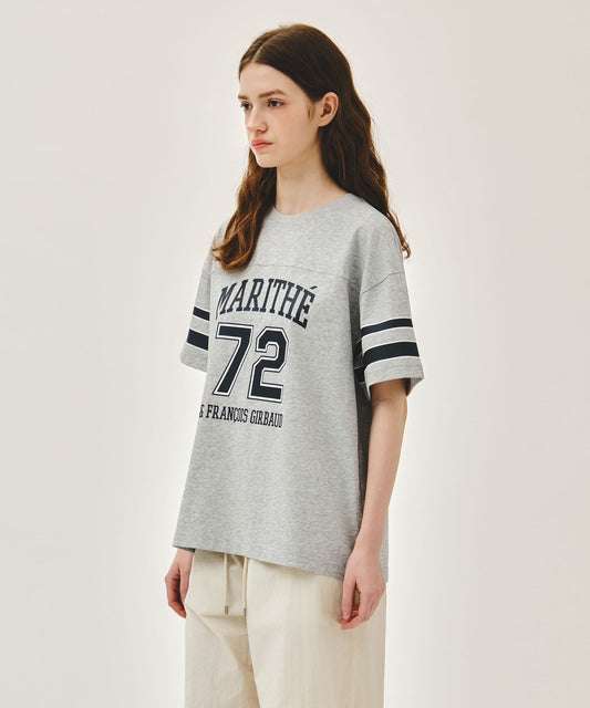 Marithé François Girbaud AEROCOOL FOOTBALL OVERSIZED TEE heather gray