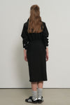 General Idea WOMAN High-Neck Zip-Up Wrap Dress [BLACK]