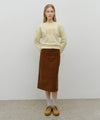 Marithé François Girbaud Women's Classic Corduroy Midi Skirt in Brown