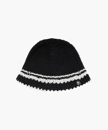 Marithé François Girbaud MOUVEMENT STRIPE BUCKET HAT black