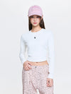 MLB Women's Basic Slim Ribbed Crop Long Sleeve T-Shirts