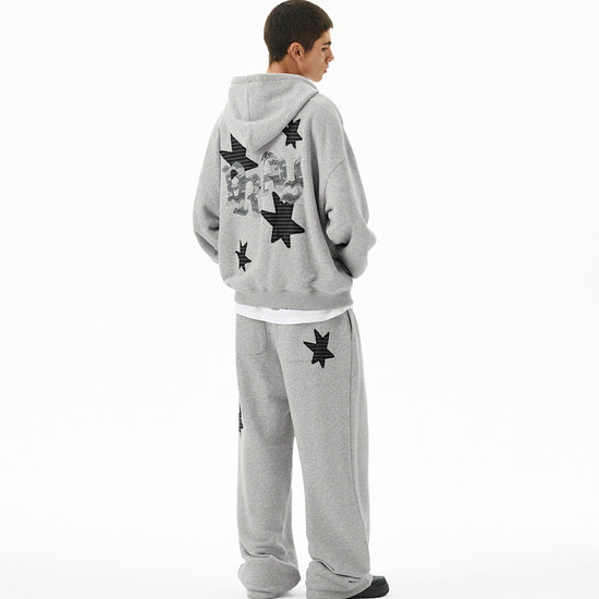 Mahagrid Pray Applique Zip Up Hoodie