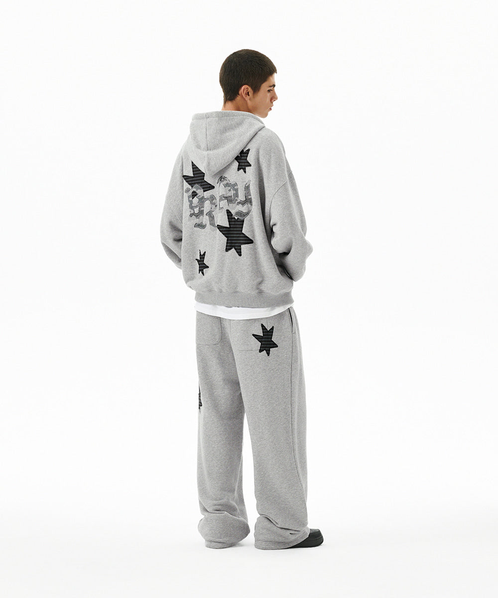 Mahagrid Pray Applique Zip Up Hoodie