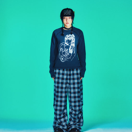Nice Ghost Club Doll and the Girl Waffle Long Sleeve Tee