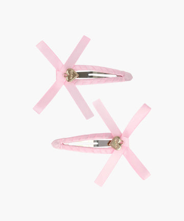 Marithé François Girbaud Kids W Ribbon Hair Pin 2-Pack Light Pink