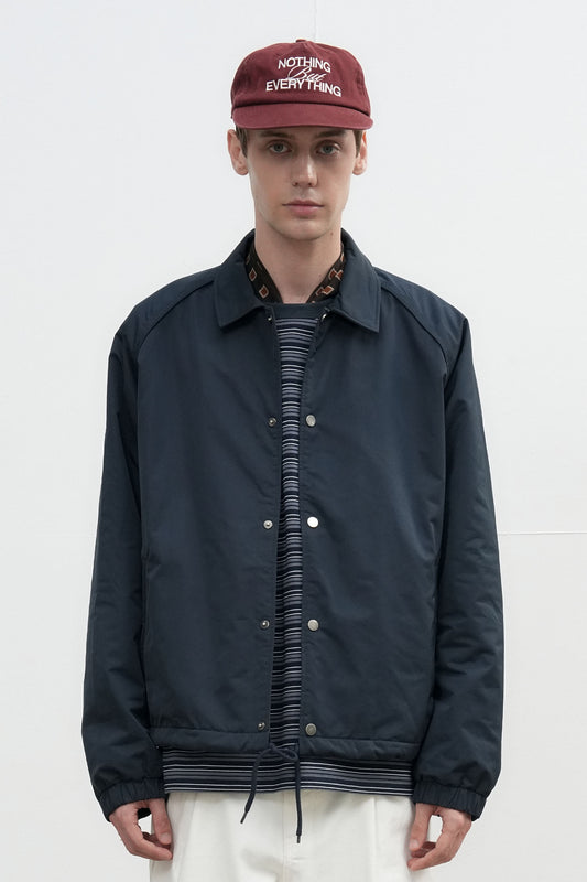General Idea UNISEX Fleece Lined Coach Jacket [NAVY]