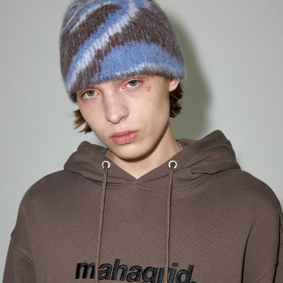 Mahagrid DESTROYED ECLIPSE HAIRY BEANIE [BROWN]