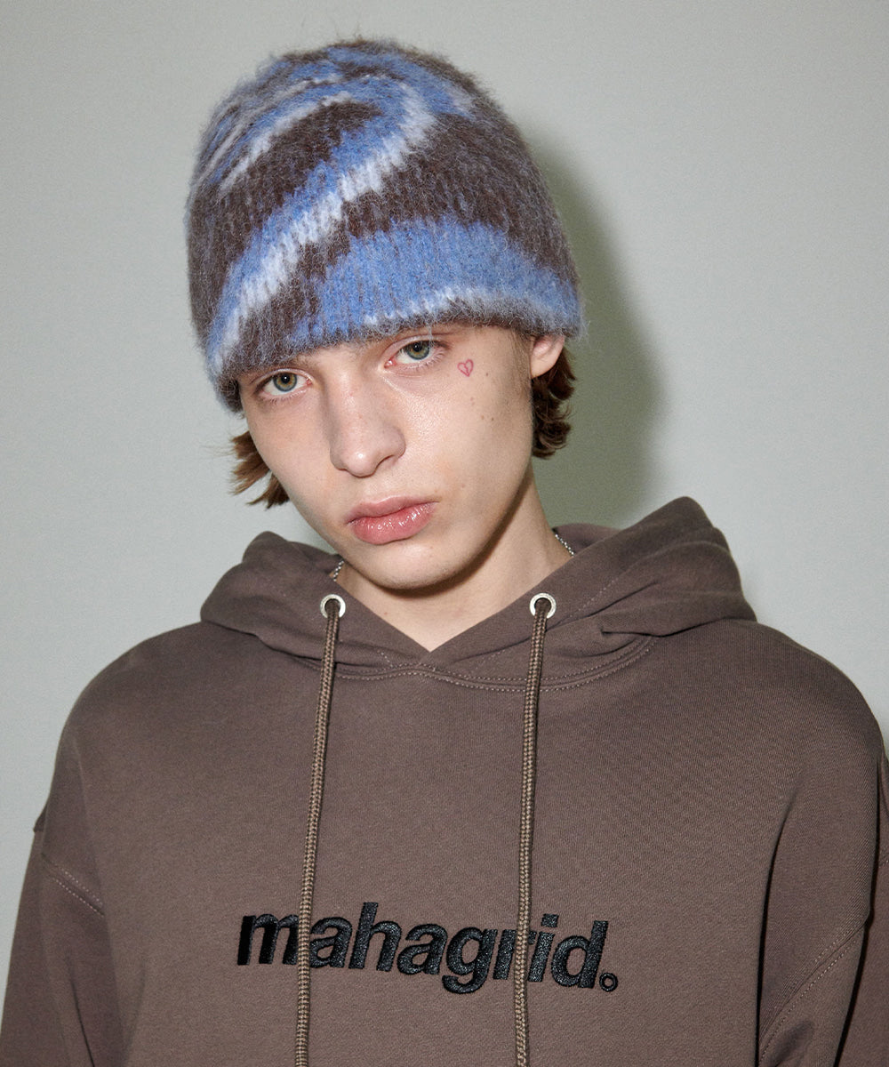 Mahagrid DESTROYED ECLIPSE HAIRY BEANIE [BROWN]