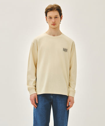 Marithé François Girbaud BACK CLASSIC LOGO LONG SLEEVE TEE butter