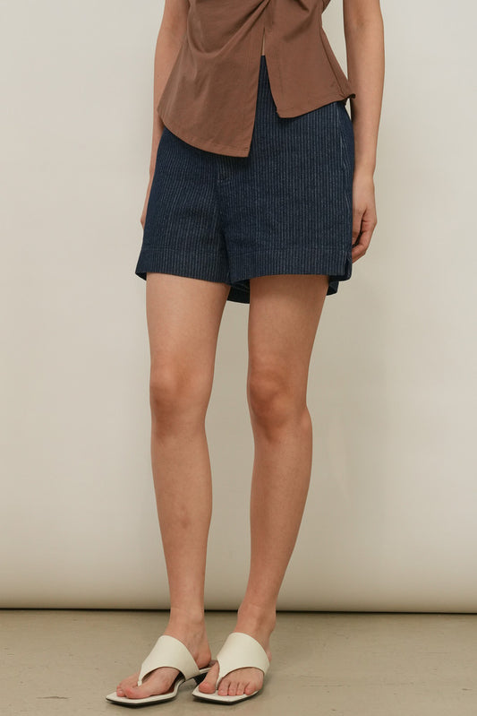 General Idea WOMAN Minimal Waist Denim Half Pants [BLUE]