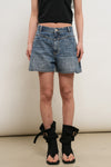 General Idea WOMAN One-Tuck Wide Denim Shorts