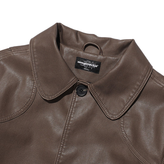Nice Ghost Club PU Leather Work Car Coat