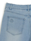MLB Women's Basic Small Logo 9in Curved Denim Shorts