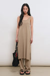 General Idea WOMAN Temperature-Cut Cool U-Neck Maxi Knit Dress [IVORY]