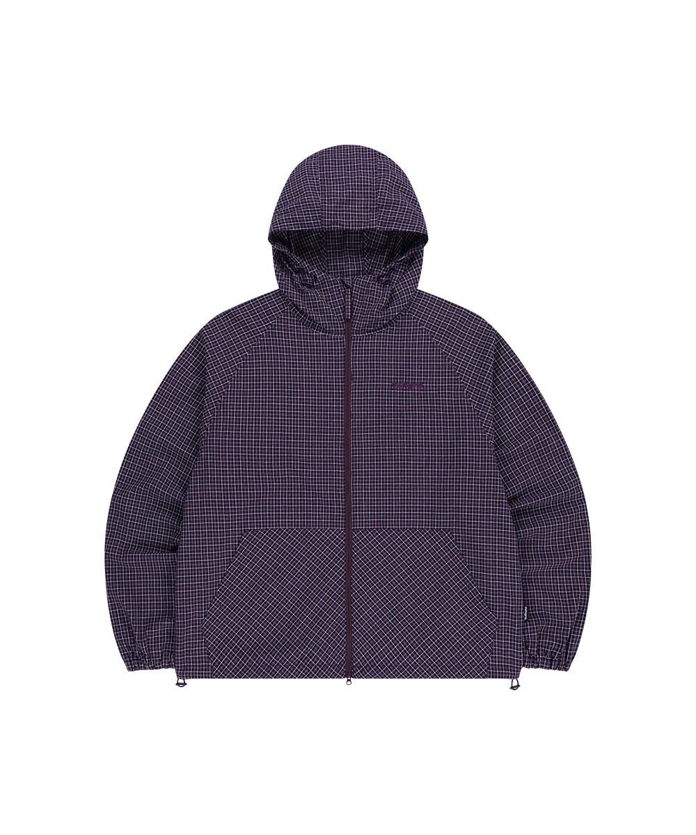Mahagrid Check Windbreaker in Purple