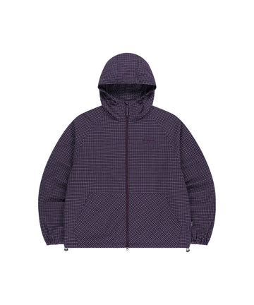 Mahagrid Check Windbreaker in Purple