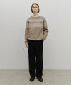 Marithé François Girbaud Fairisle Crew Neck Knit Pullover Beige