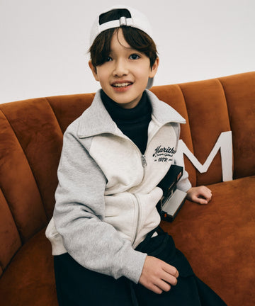 Marithé François Girbaud Kids Contrast Color Sweat Zipup Heather Gray