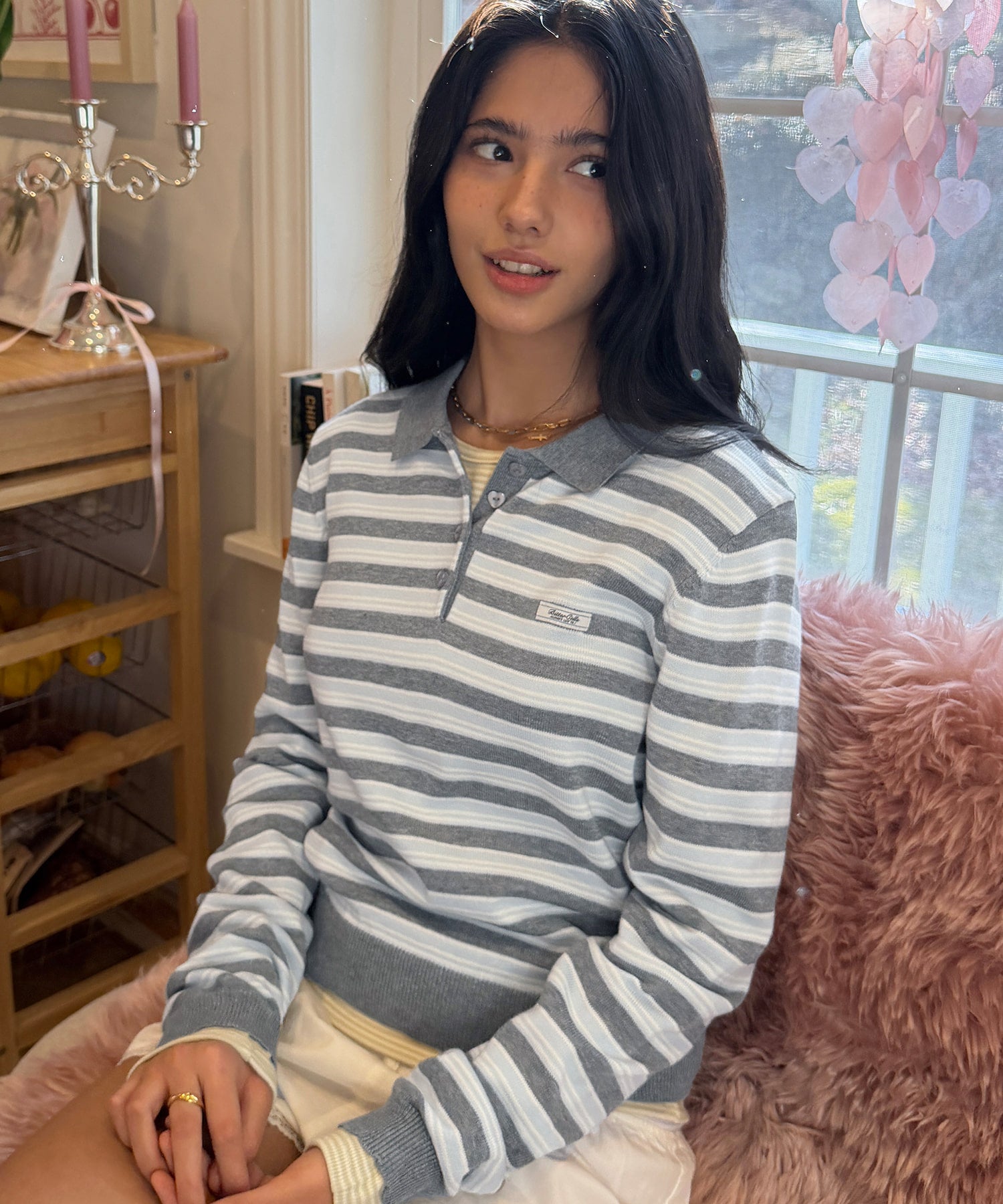 Bitter Cells Lolly Stripe Collar Knit