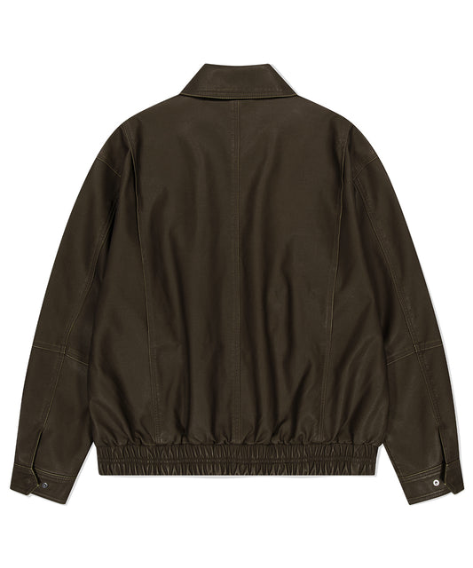 Mahagrid Washed Faux Leather Blouson