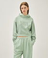 Marithé François Girbaud W SHADOW CLASSIC LOGO DYEING CROP HOODIE mint