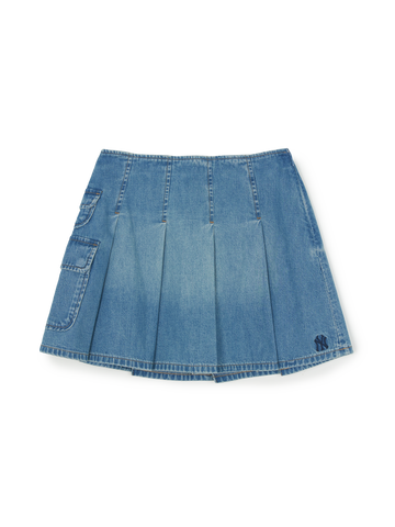 MLB Women's Varsity Vintage Denim Cargo Pleated Skirt